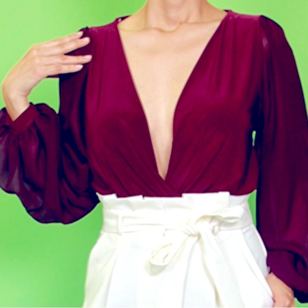 Sheer plum Bodysuit